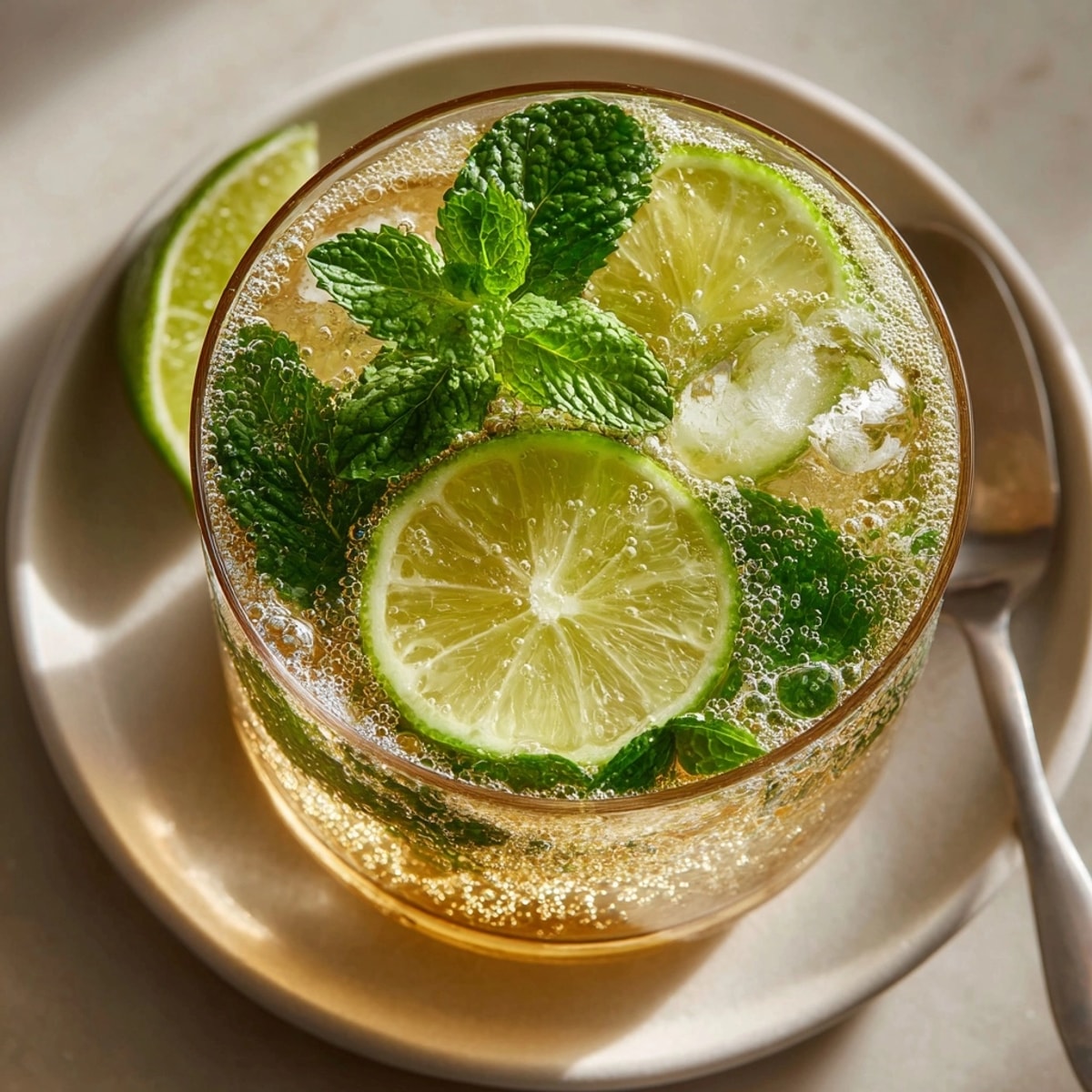 Homemade Sparkling Apple Cider Limeade: crisp apples and zesty limes blend beautifully.