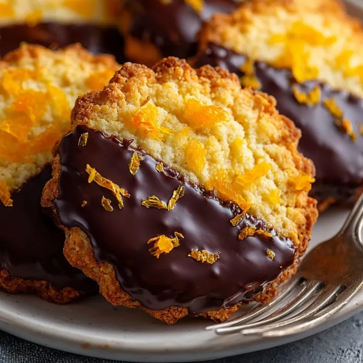 Homemade Chocolate Dipped Orange Shortbread, buttery and bright, perfect with a cup of tea.