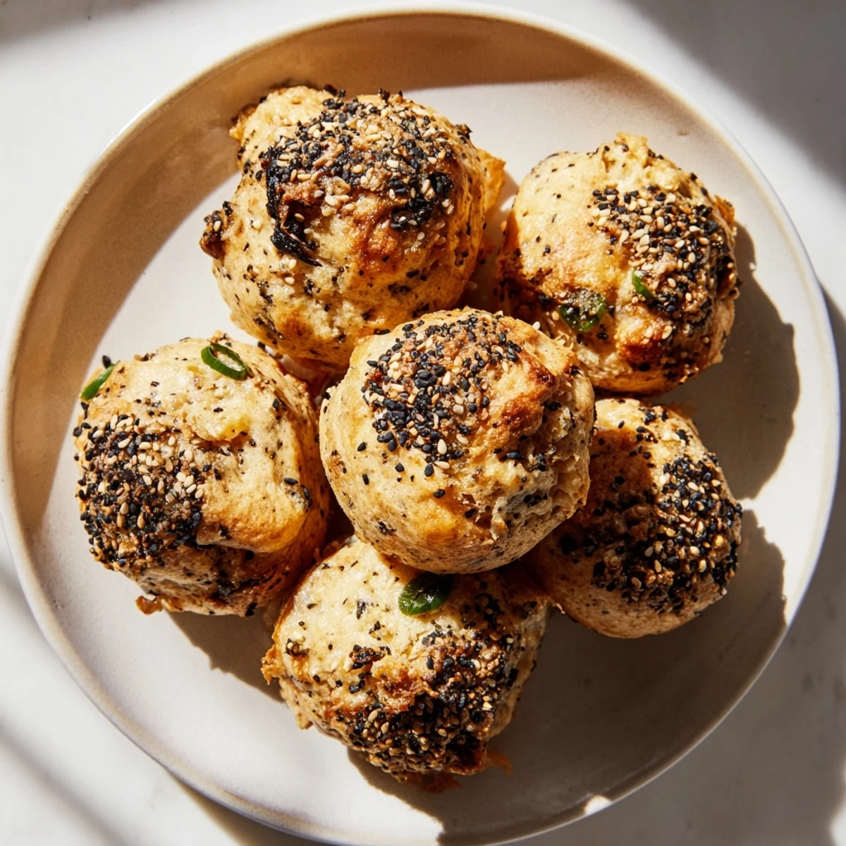 Deliciously fluffy Japanese Furikake Mushroom Muffins bursting with umami flavors for snacking.