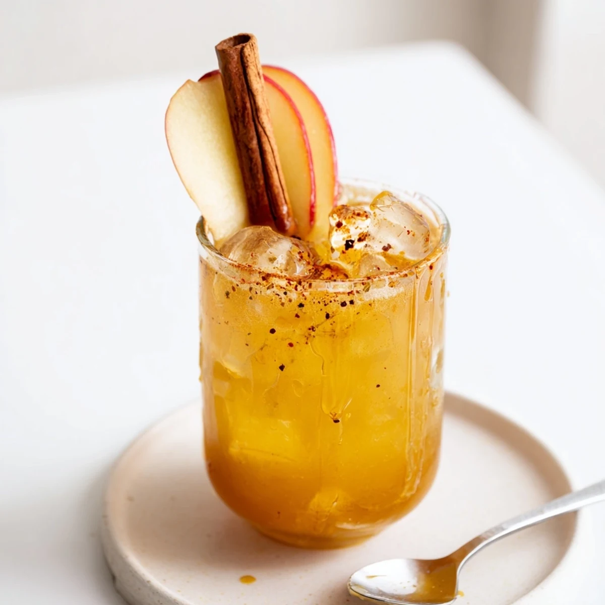 Tempting Spicy Caramel Apple Mule mocktail in copper mugs, perfect for autumn gatherings.