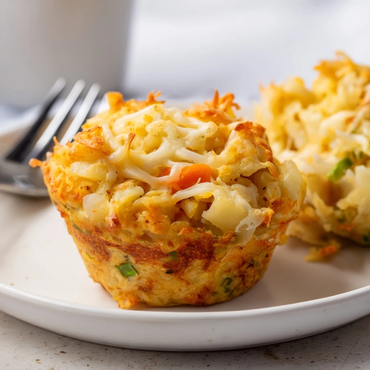 Golden Japanese Curry Cheesy Muffins, freshly baked with a gooey cheese center and spices.