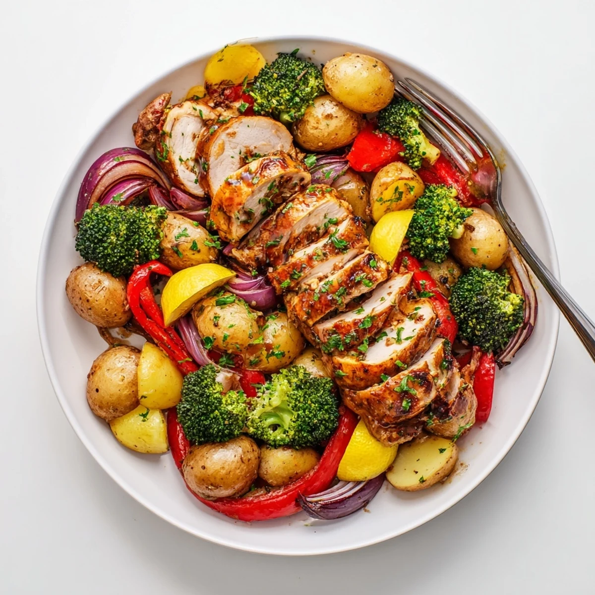 Easy Lazy Gourmet Chicken & Vegetable One-Pot, featuring tender chicken and fresh vegetables.  