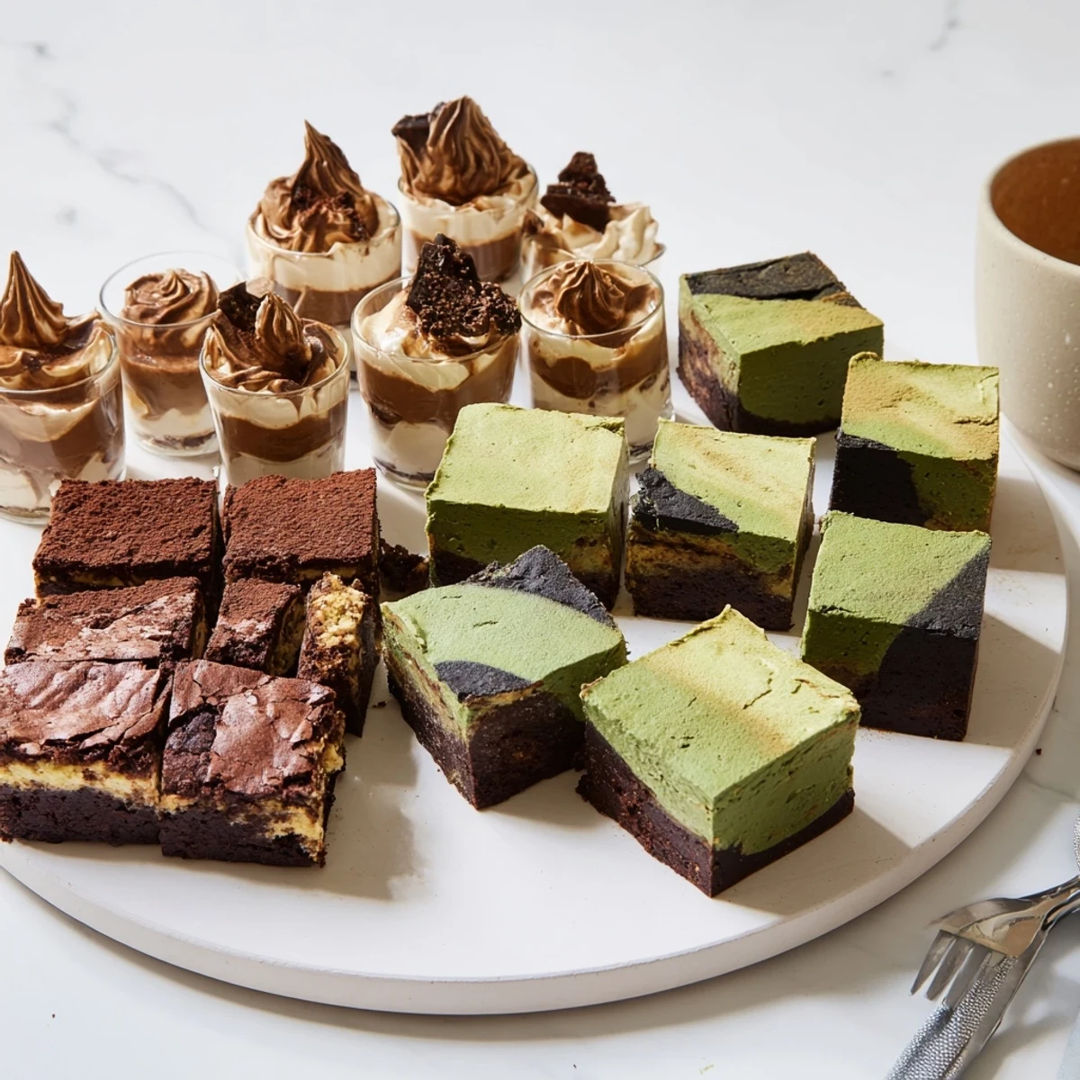 Chai tiramisu mini cups elegantly layered with creamy mascarpone and aromatic spices.