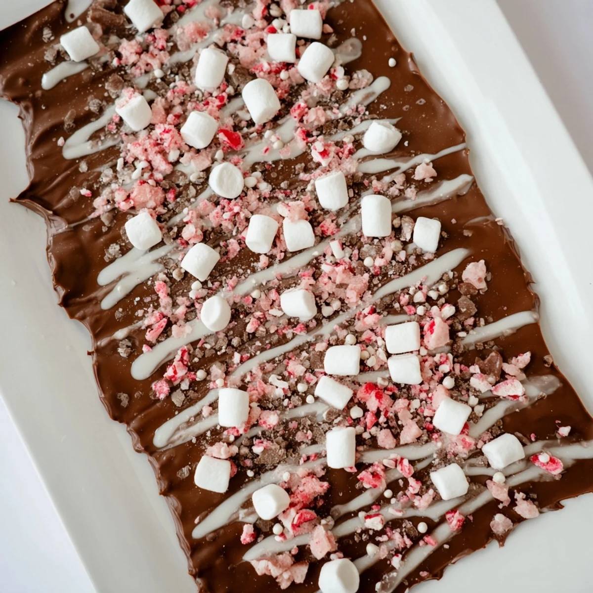 This easy Hot Chocolate Bomb Bark recipe yields a delicious, breakable dessert, ready to serve warm.