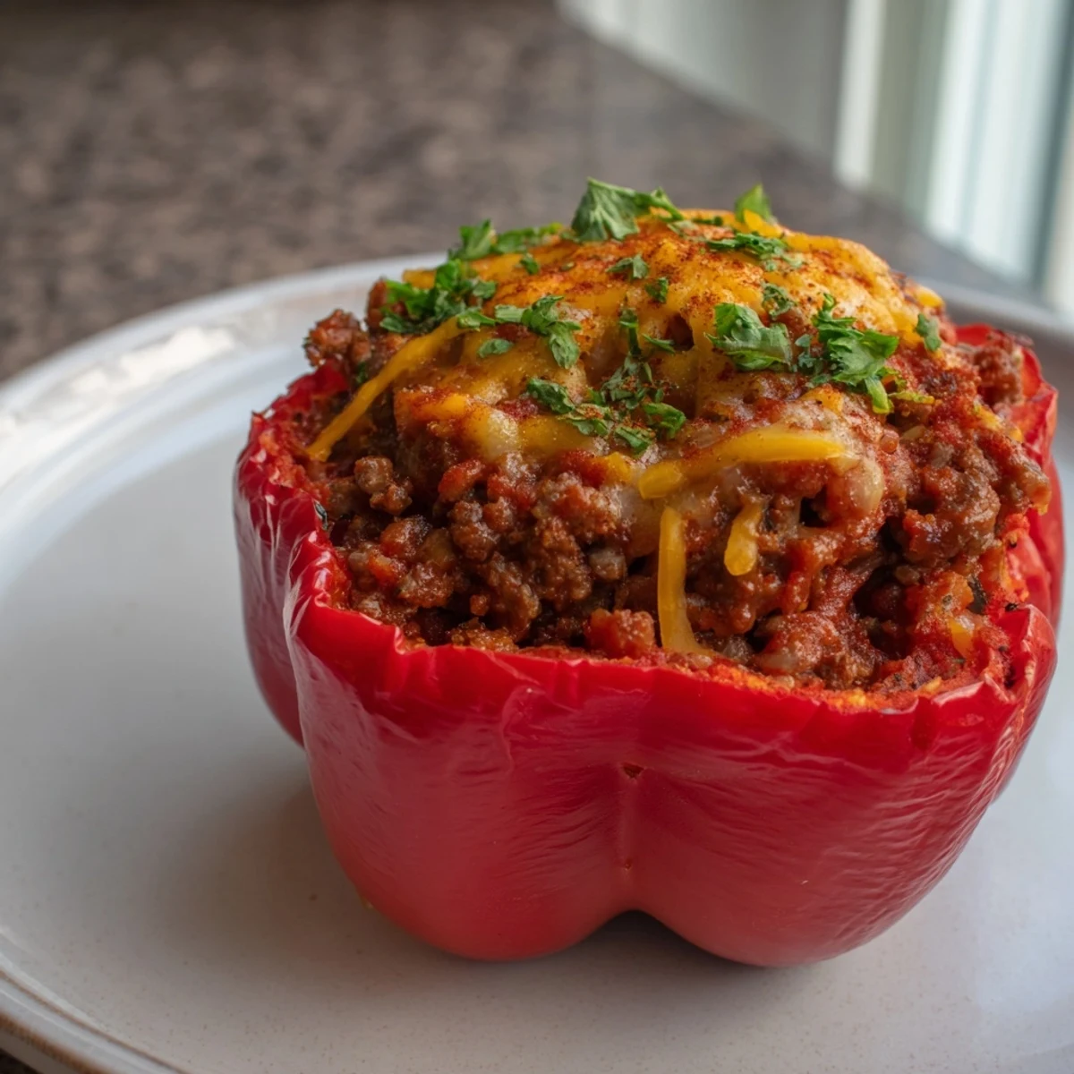 Sloppy Joe Stuffed Peppers