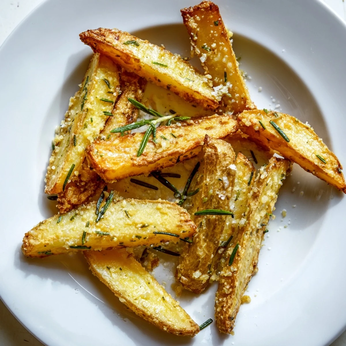 Freshly roasted Quick Rosemary Roast Potato Wedges, a simple side dish bursting with savory flavors.
