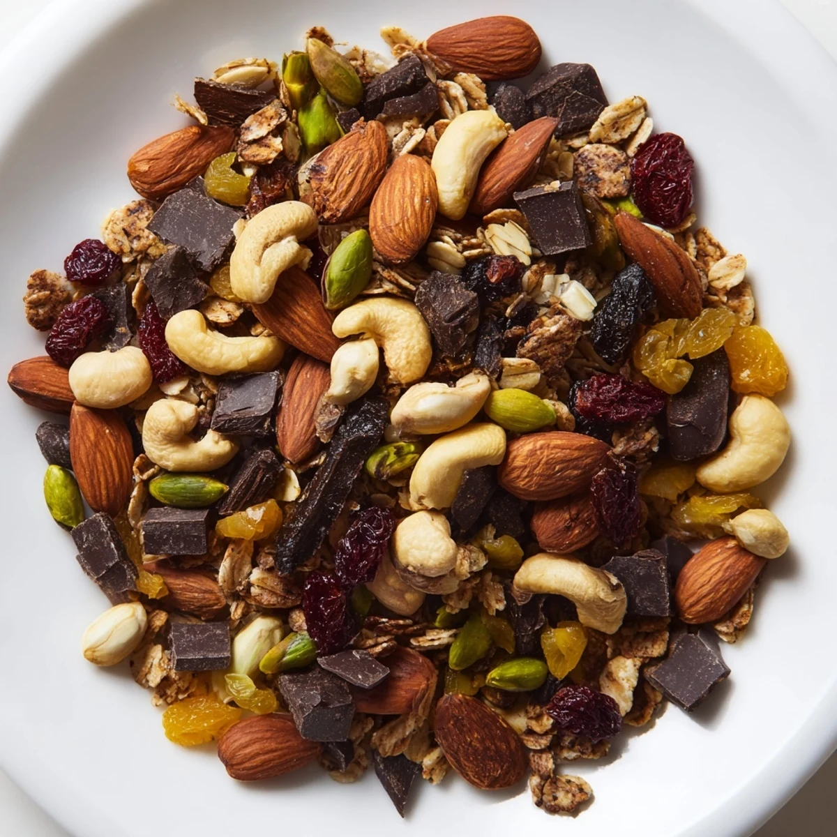 A vibrant photo of Mountain High Adventure Snack Mix, a colorful, hearty trail mix.