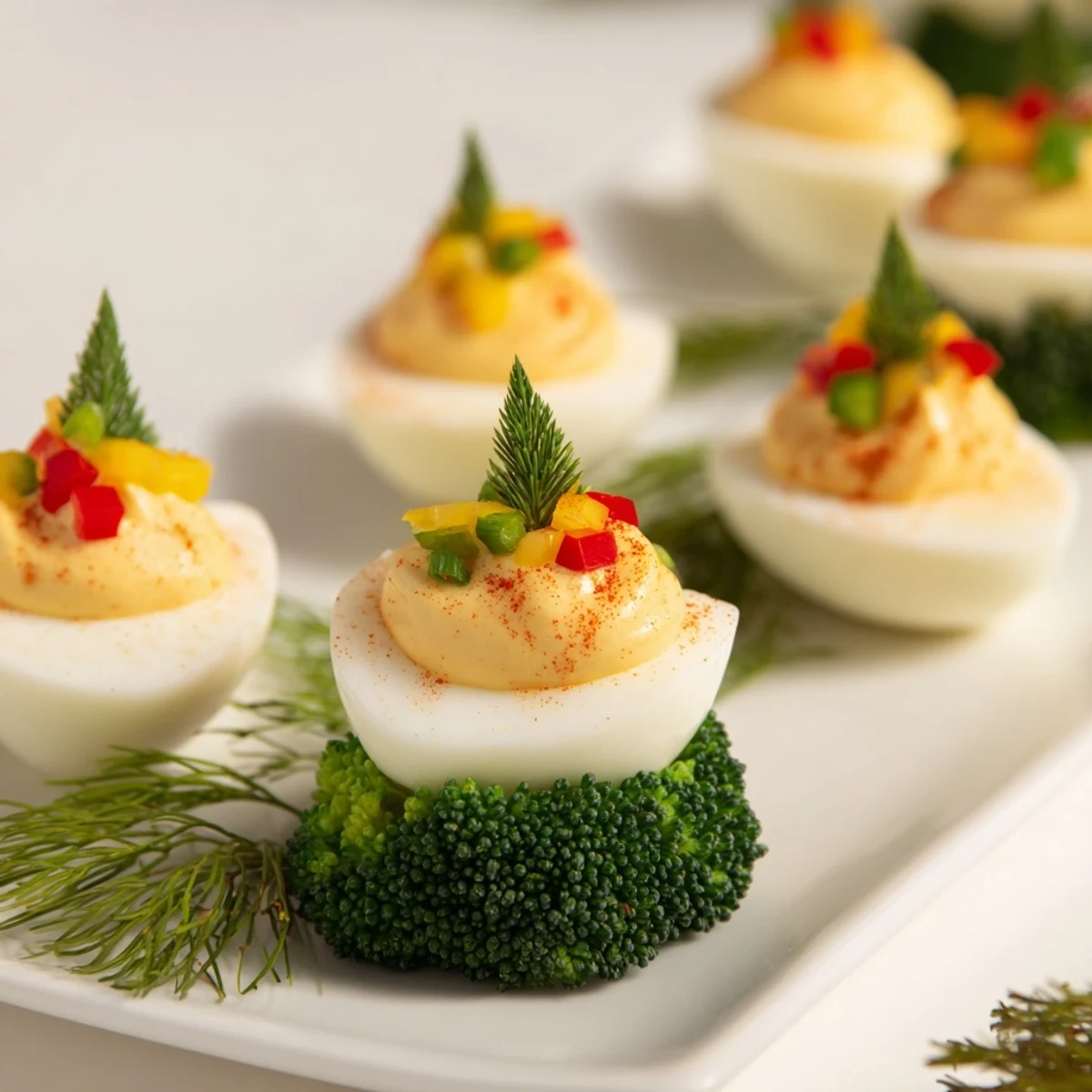 Christmas Tree Deviled Eggs