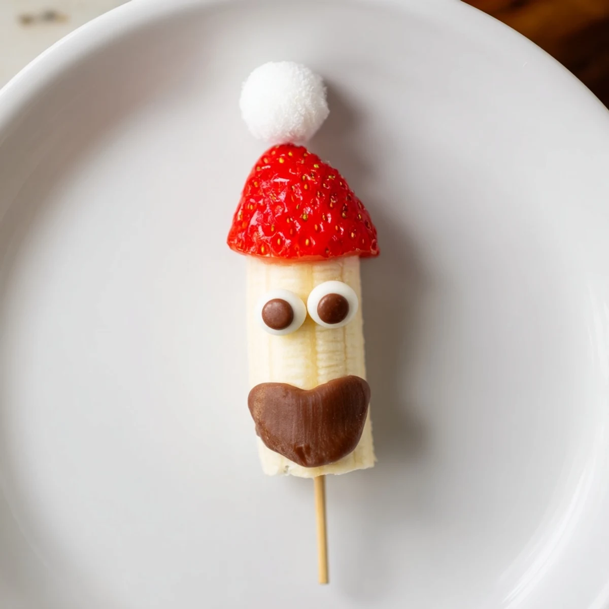 Banana strawberry Santa skewers