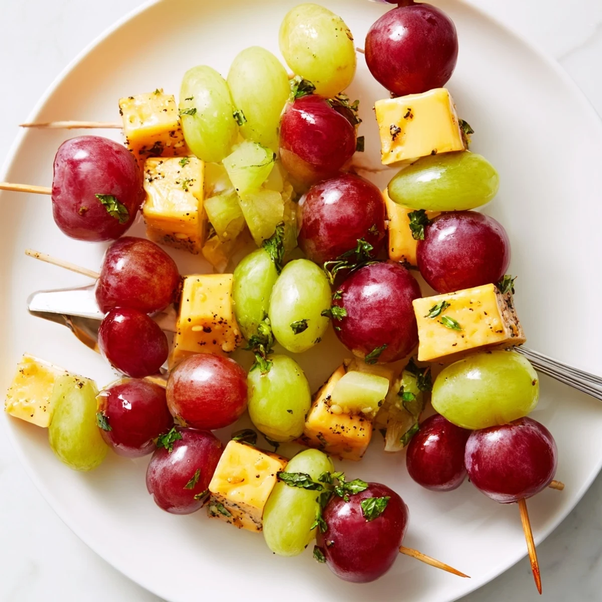 Sparkling Grape Cheese Skewers
