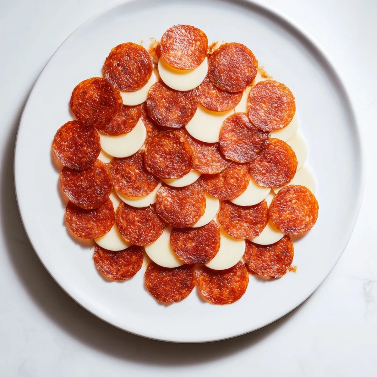 Overlapping pepperoni and cheese make this Dragon Scale appetizer a visually stunning party snack.