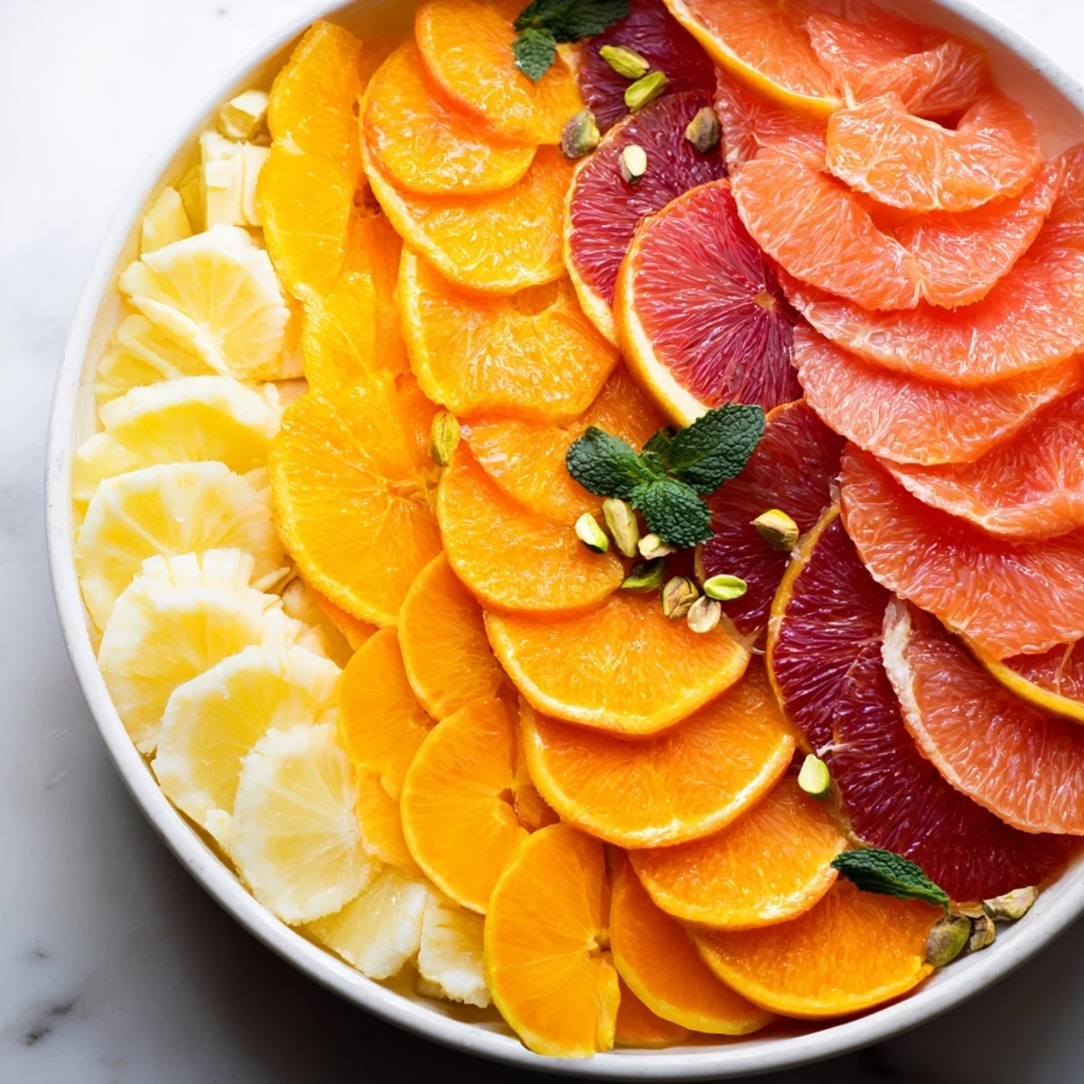 Vibrant "Clockwork Orange" appetizer: a stunning citrus arrangement with cheese clock hands, ready to enjoy.