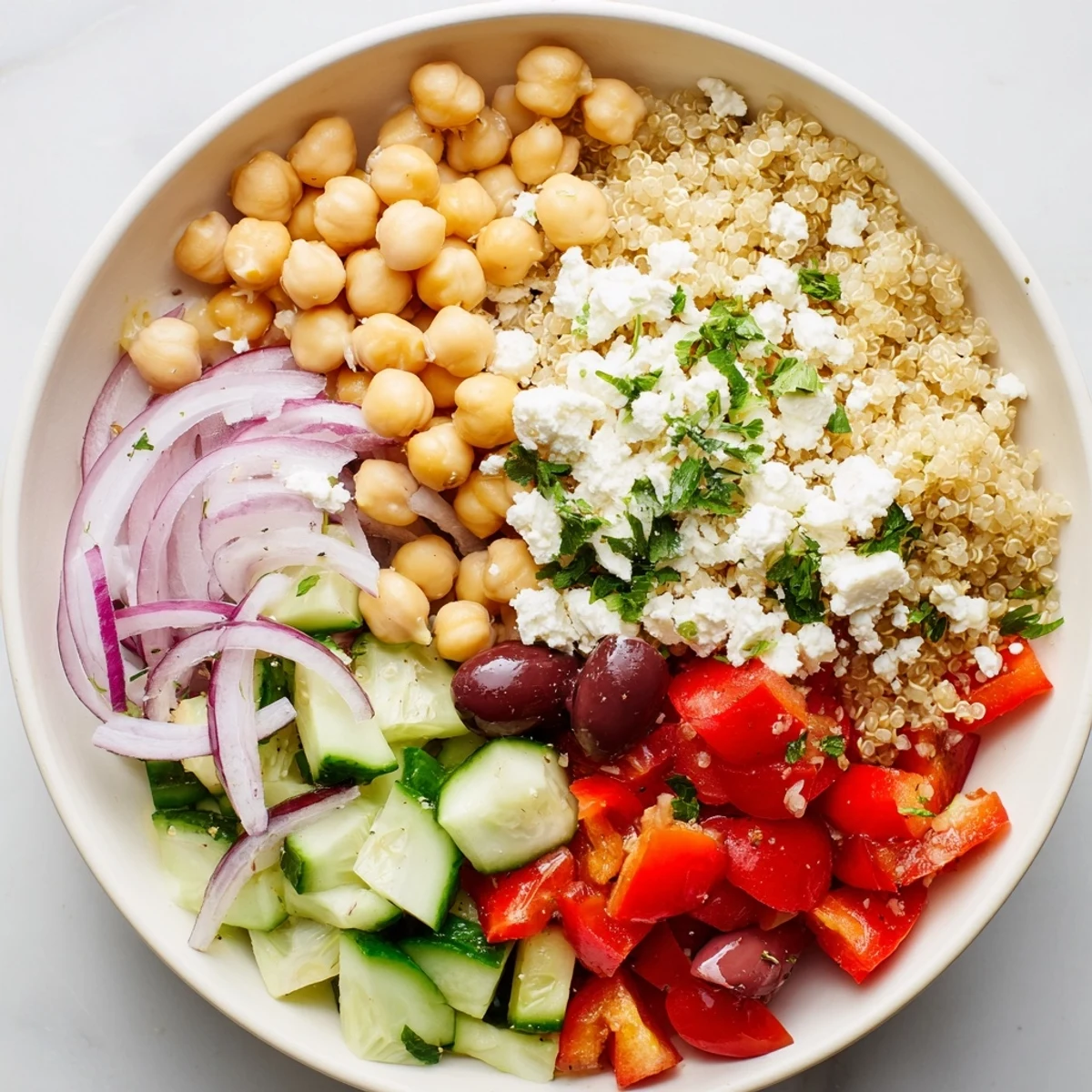 Mediterranean Chickpea Feta Bowl