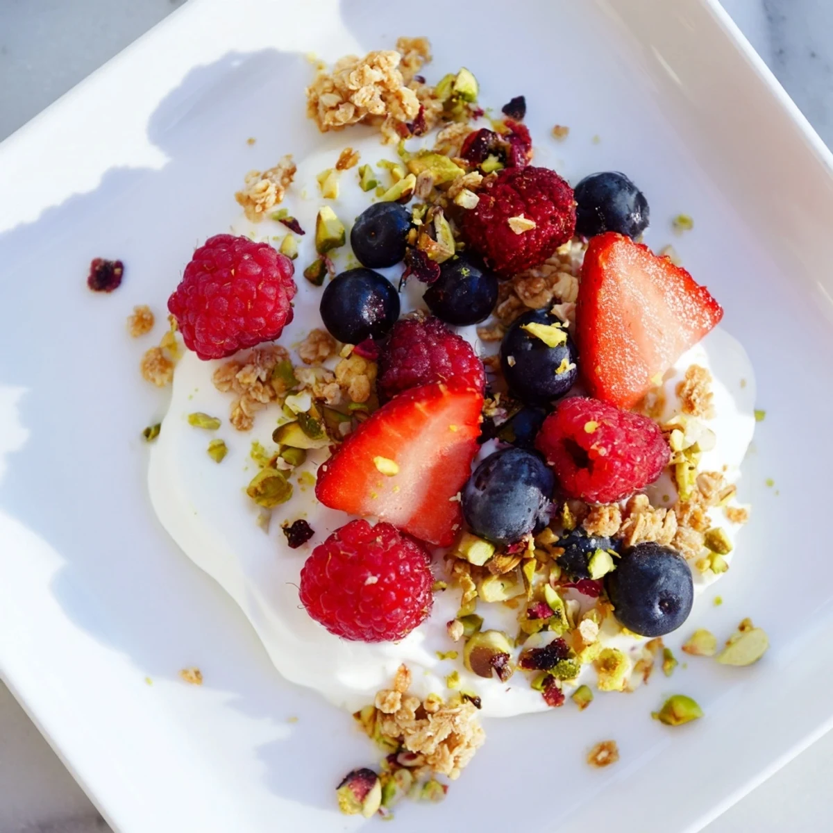 This healthy Berry Yogurt Bark offers a delightful blend of creamy yogurt and colorful berries, ready to enjoy.