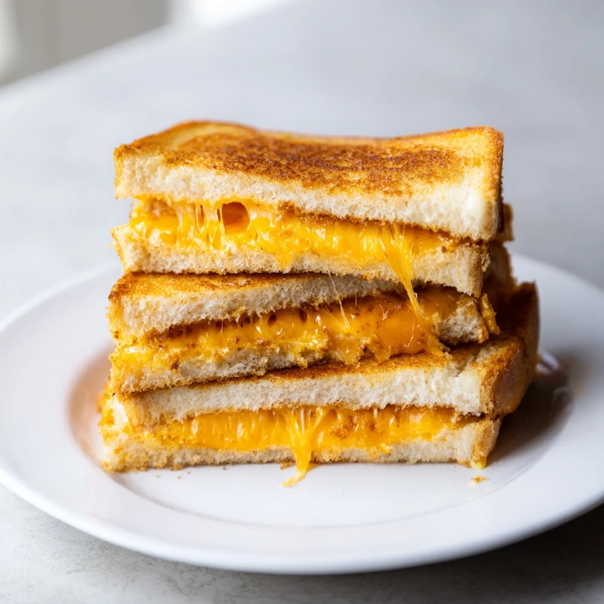 This simple mayo grilled cheese offers a crispy crust and warm, gooey, cheesy center.
