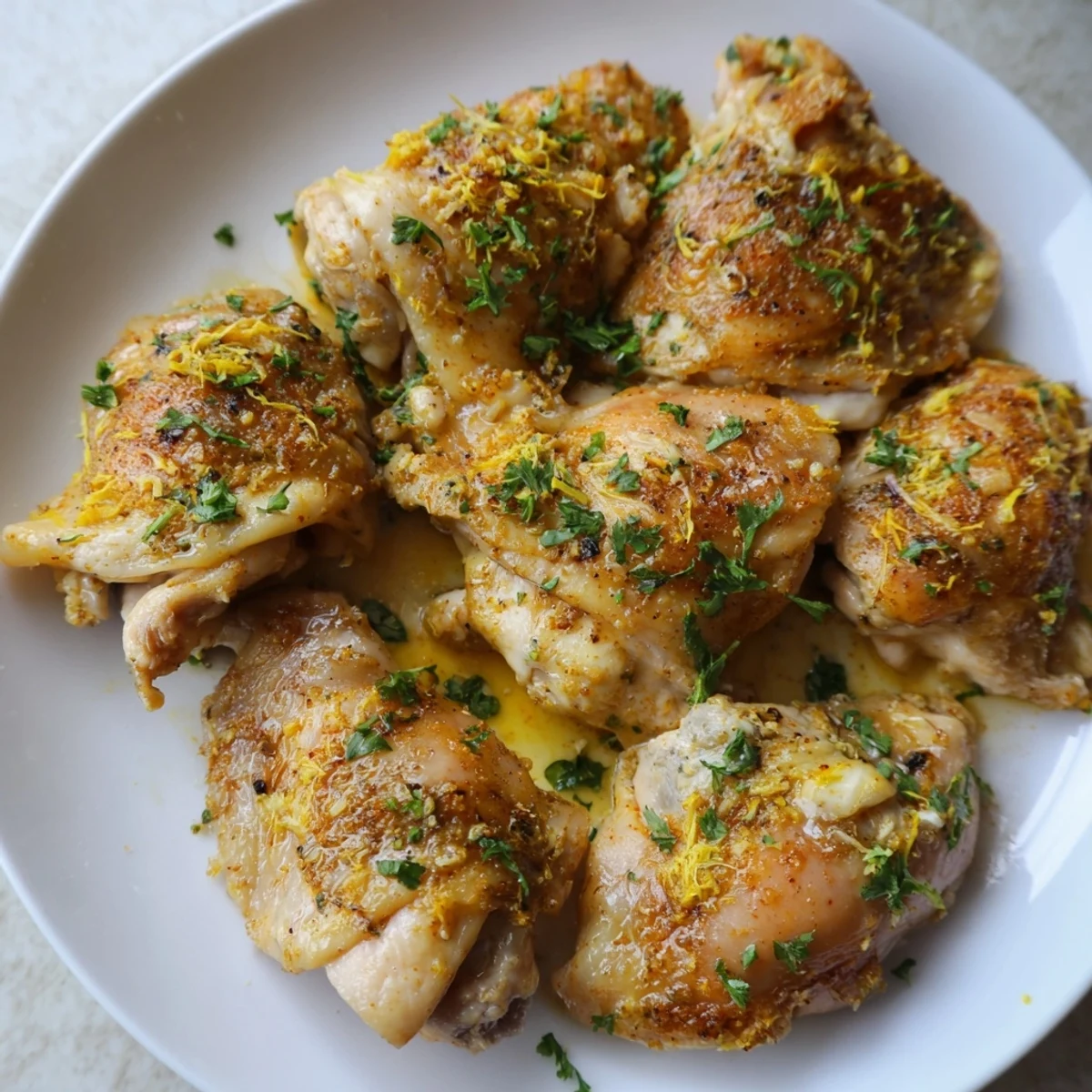 Juicy Greek yogurt chicken breasts, tender with herbs, ready to serve for a delightful dinner.