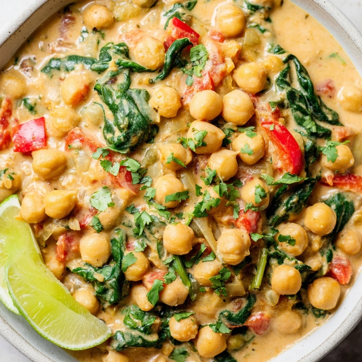 Steaming bowl of Chickpea Curry with vibrant cilantro garnish, ready to savor.