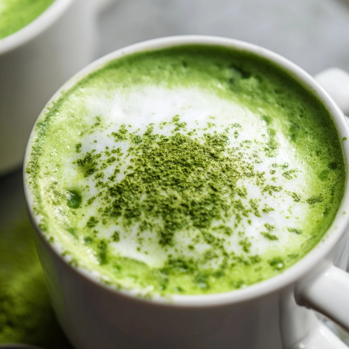 Enjoy this visually stunning matcha green tea latte, with rich, green color and foamy milk.