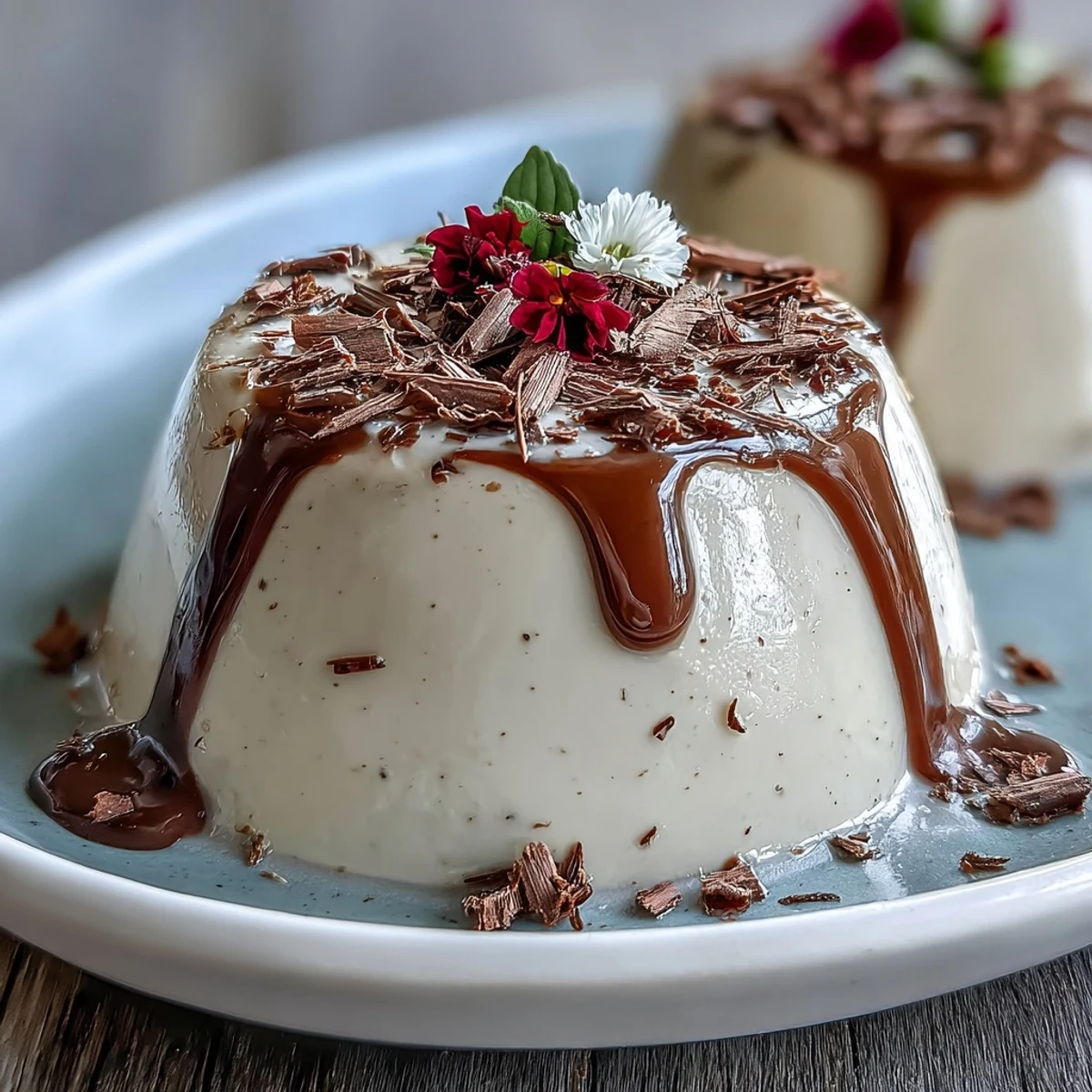 Jade-green Hojicha Panna Cotta set in ramekins, garnished with delicate edible flowers for an elegant Japanese-inspired dessert presentation.