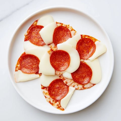 A delicious Dragon Scale appetizer made with overlapping pepperoni and melted cheese, ready to eat!