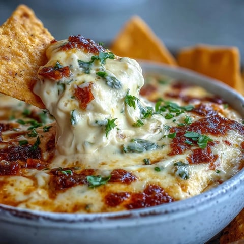 A warm bowl of creamy Queso Dip topped with cilantro, served with crunchy tortilla chips for dipping.