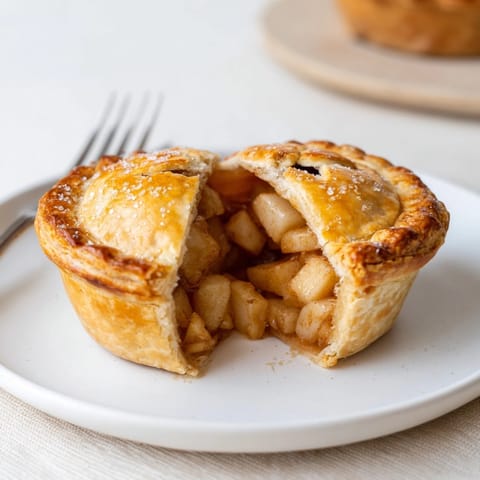 Homemade Mini Apple Pies filling muffin tins—a cozy dessert with flaky crust.