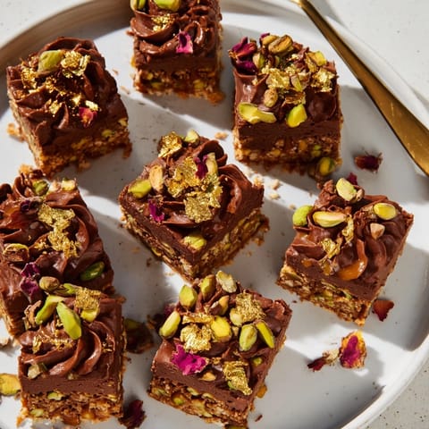 Luxurious dessert bars featuring rich chocolate and spiced date caramel swirls.  