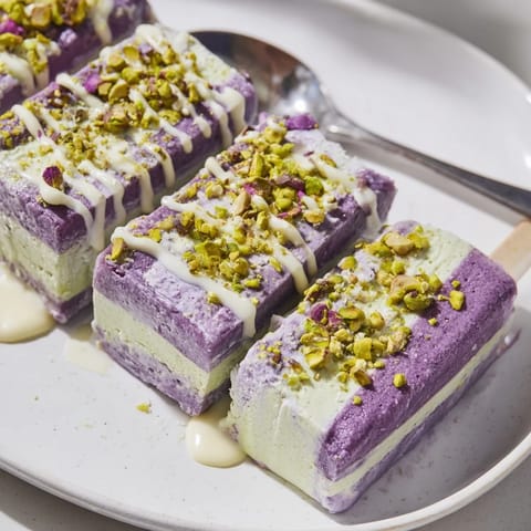 Ube Pistachio Ice Cream Bars