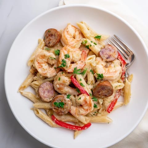 Cajun Sausage Shrimp Alfredo