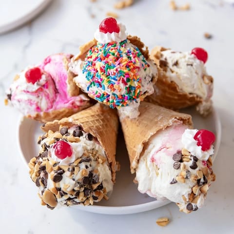 Delicious Ice Cream Cone Grazing Board, a colorful dessert board ready for everyone to create their own treat.