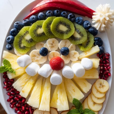 Santa fruit platter pineapple