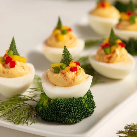 Christmas Tree Deviled Eggs