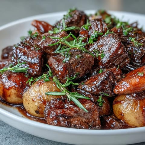 A steaming bowl of Japanese Nikujaga with tender beef, potatoes, and onions in a glossy soy-mirin broth.  