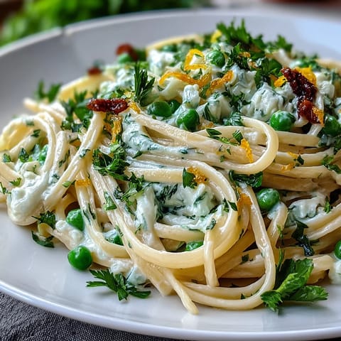 Spring Pasta Ricotta Lemon Linguine
