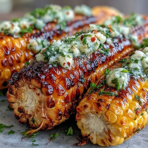 Juicy, charred Memorial Day Grilled Corn with four flavorful buttery toppings.