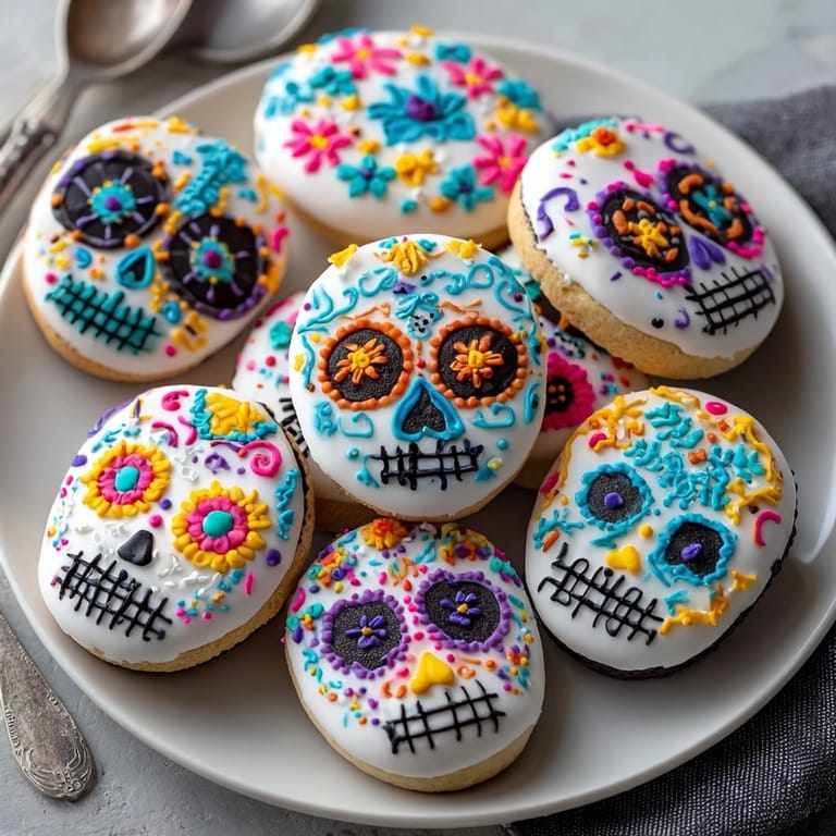 Handmade Sugar Skull Oreos, festive and sweet: a fun Día de los Muertos treat.
