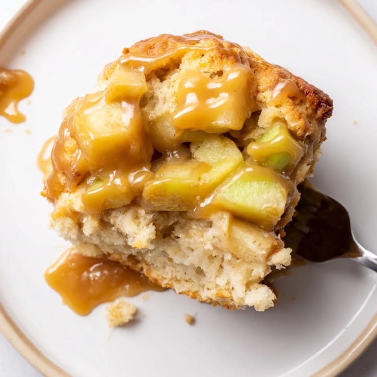 Golden caramel apple scone muffins, fresh from the oven, perfect for cozy mornings.