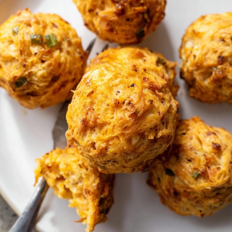 Warm, cheesy jalapeño chili garlic biscuit muffin balls, perfect for gatherings and snacks.  