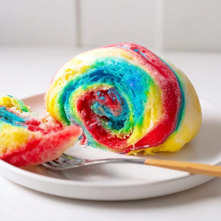 Light and airy cloud bread in rainbow hues, perfect for fun breakfast ideas or desserts.