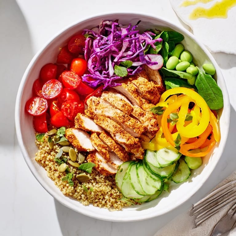 Nutrient-dense meal-prep bowls showcasing quinoa, fresh vegetables, and zesty dressing.  