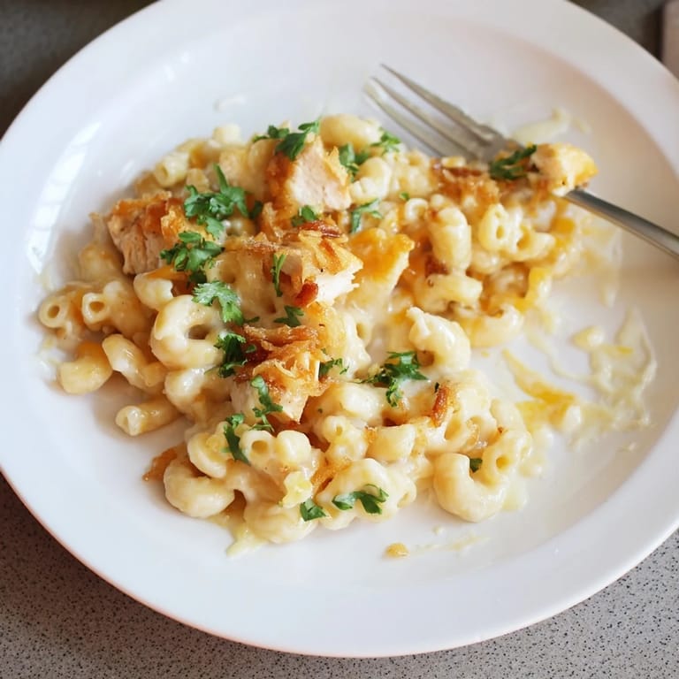Delicious One-Pot Honey BBQ Chicken Mac and Cheese, perfect for a cozy dinner.  