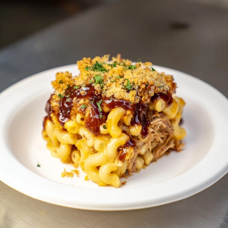 Savor the aroma of this delicious Barbecue Pulled Pork Mac & Cheese, with tender pork and melted cheese.