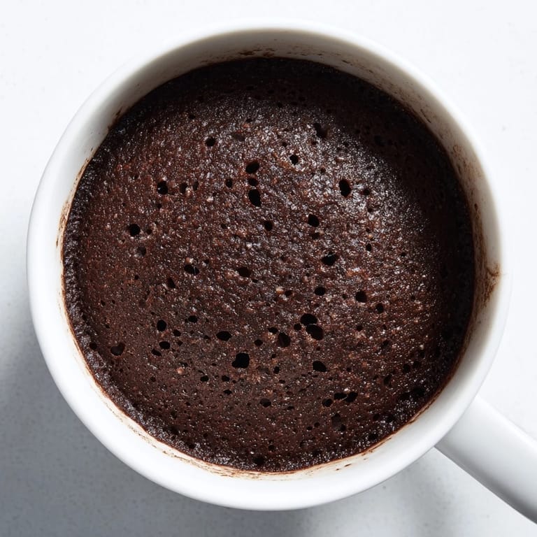 Chocolatey goodness: Delicious, moist microwave mug cake perfect for a late-night treat.