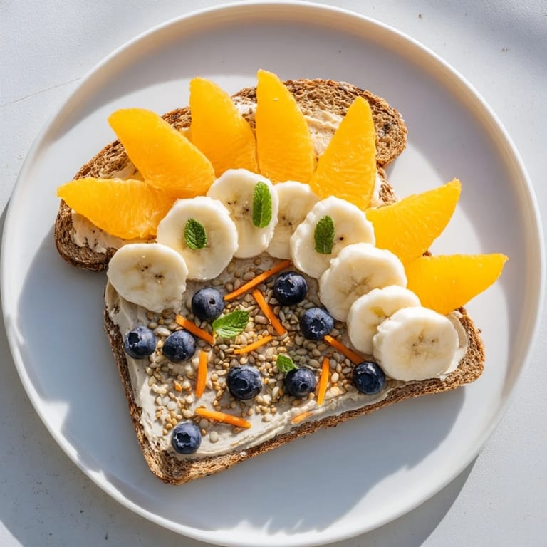 Freshly toasted Morning Sun Breakfast Toast with creamy spreads and a vibrant mix of healthy toppings.
