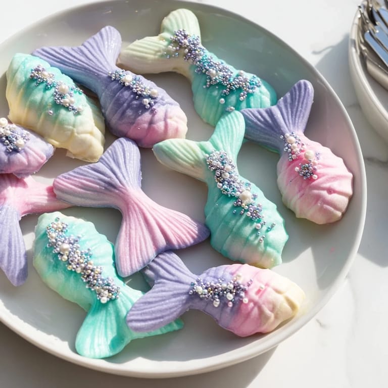 Colorful Mignardises Queue de Sirène arranged on a plate, the elegant French dessert perfect for any celebration.