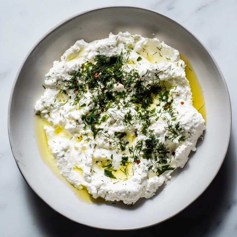 Enjoy the bright flavors of this Angel Wings Whipped Feta Dip topped with fresh herbs and honey.