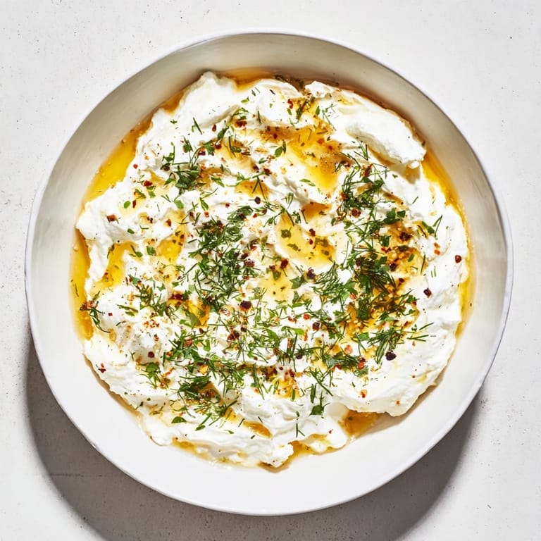 A smooth, tangy bowl of Angel Wings Whipped Feta Dip with a swirl of honey, perfect for dipping.