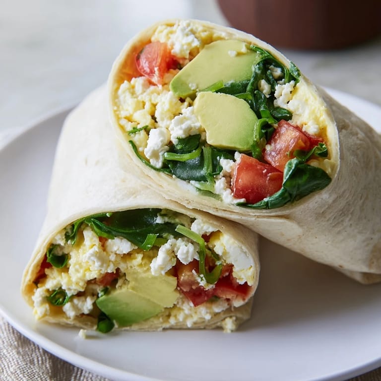 Enjoy this easy Mediterranean-inspired feta egg wrap, ready in minutes for a healthy breakfast.