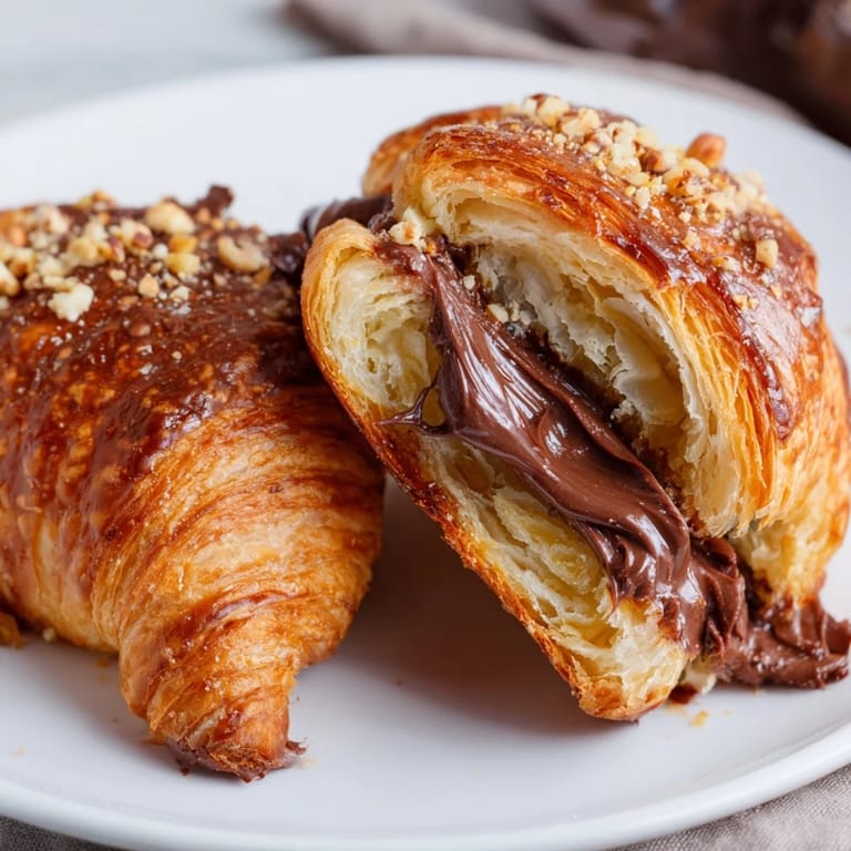 Air-fried 3-Ingredient Nutella Croissants, a simple dessert with a rich Nutella center and a crispy exterior.