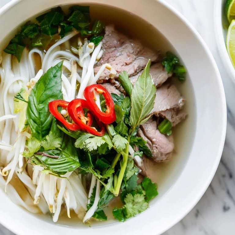 Quick and easy homemade Vietnamese Pho Express; imagine the aromatic broth and tender beef slices.